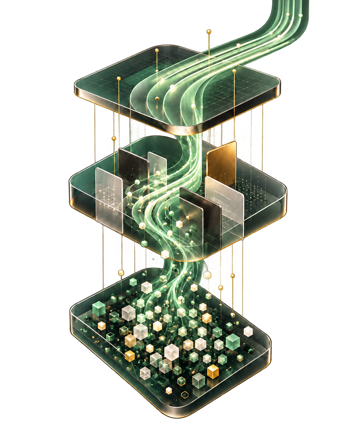 Abstract workflow system turning scattered inputs into an organized flow